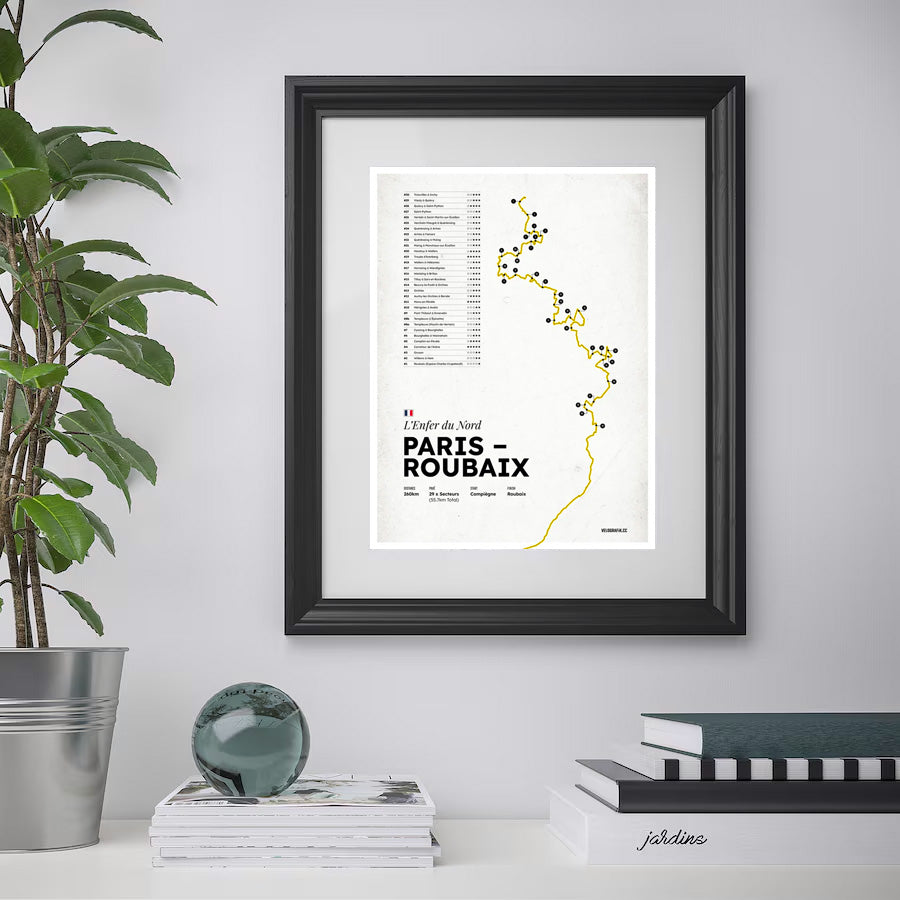 Paris - Roubaix Route / Secteurs Premium Matte Art Print