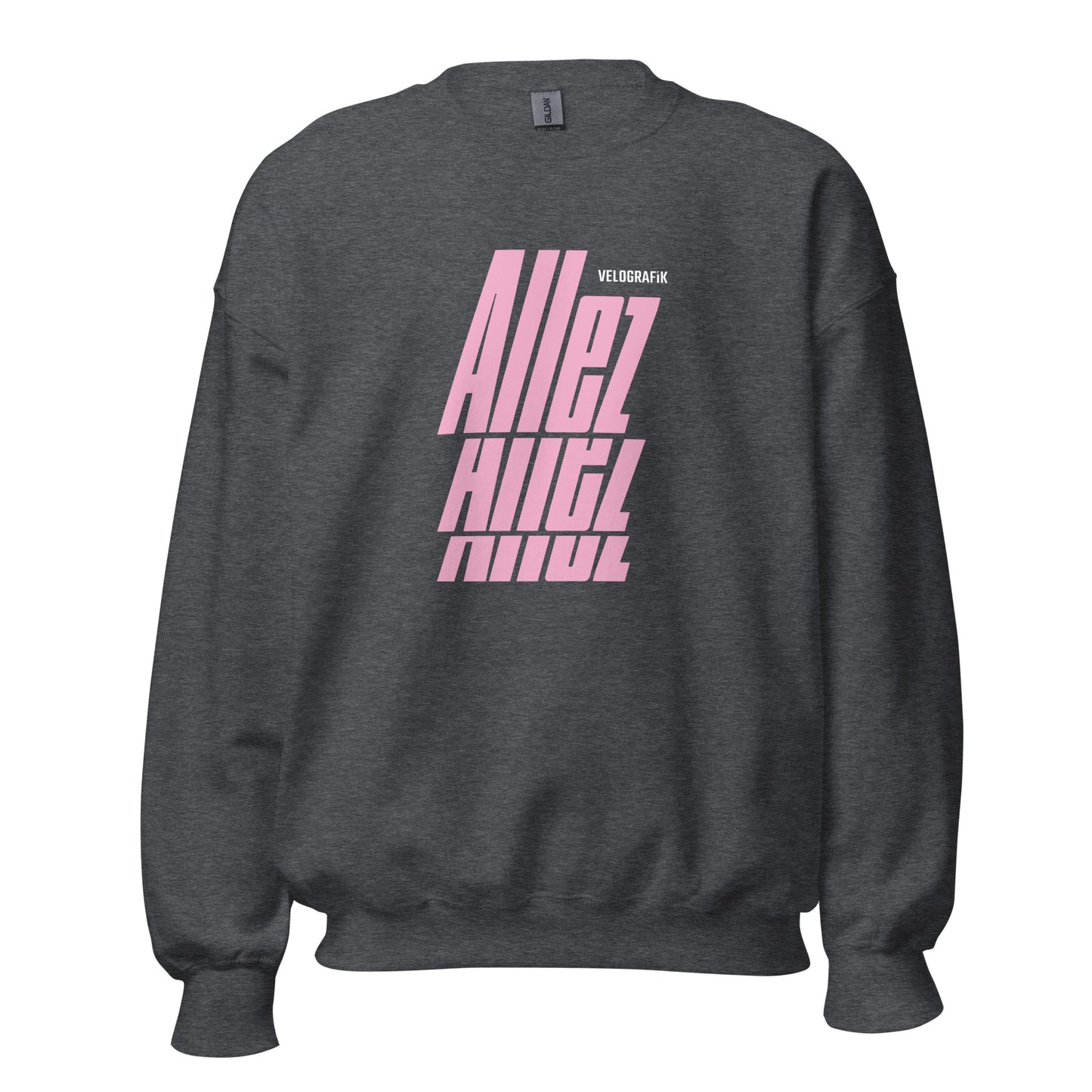 allez allez allez cycling unisex-crew-neck-sweatshirt-dark-heather-front-67dd85601f530