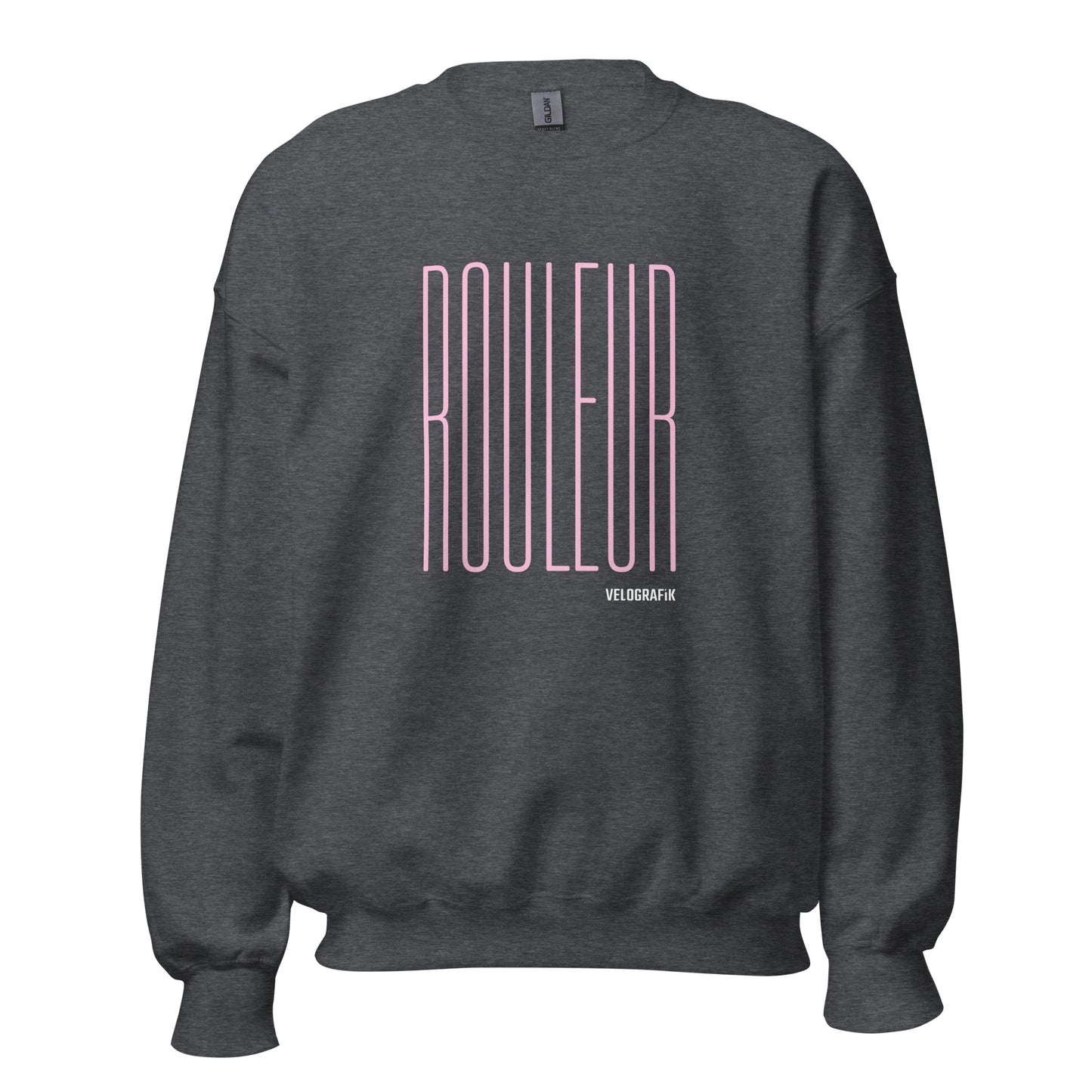 rouleur cycling unisex-crew-neck-sweatshirt-dark-heather-front-67dd8cafc3064