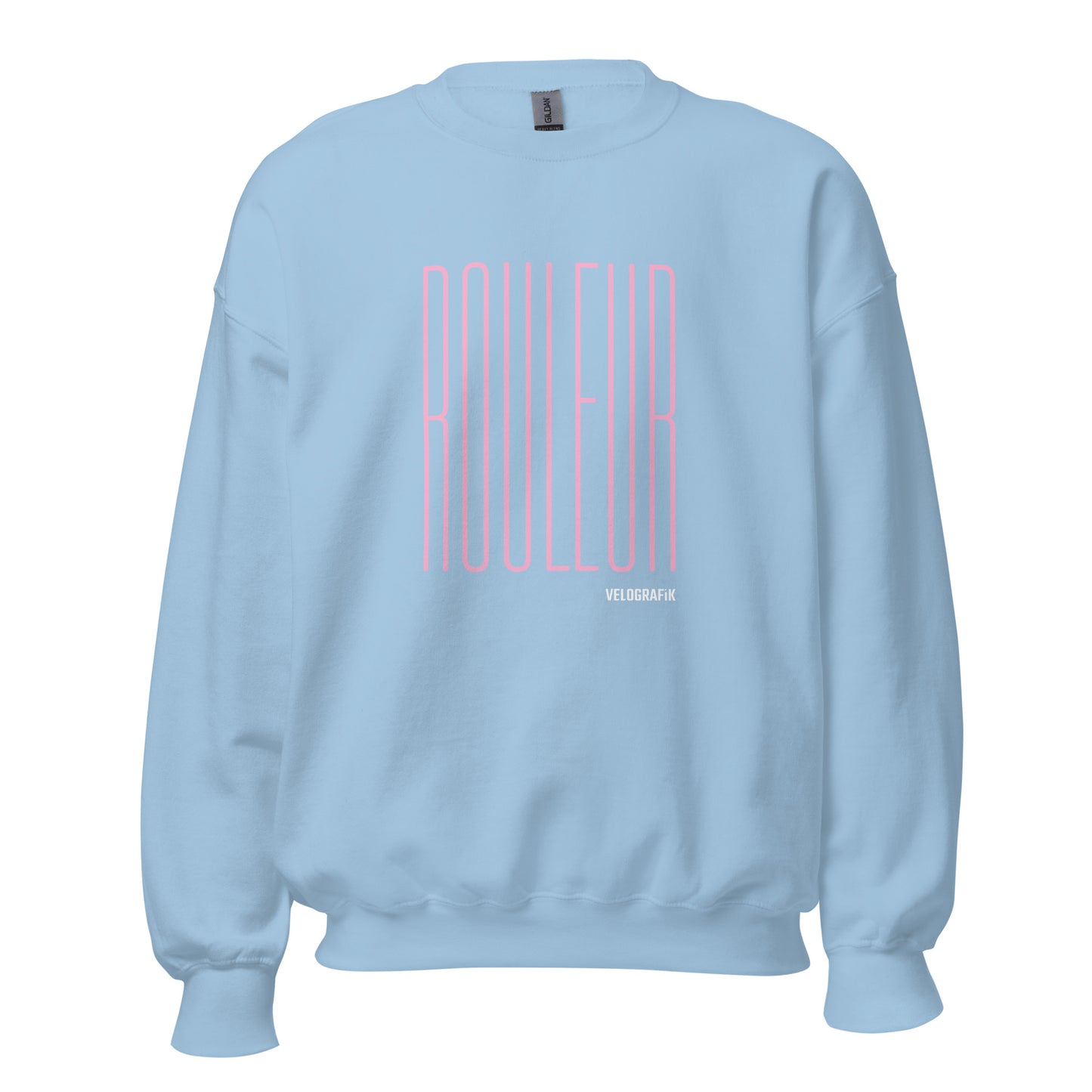 rouleur cycling unisex-crew-neck-sweatshirt-light-blue-front-67dd8cafcb5d3