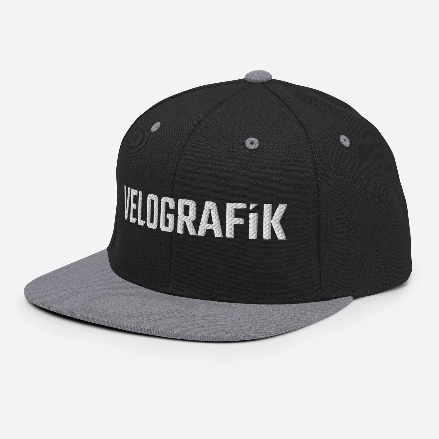 velografik_culture_of_cycling classic-snapback-black-silver-left-front-678fbd8640423