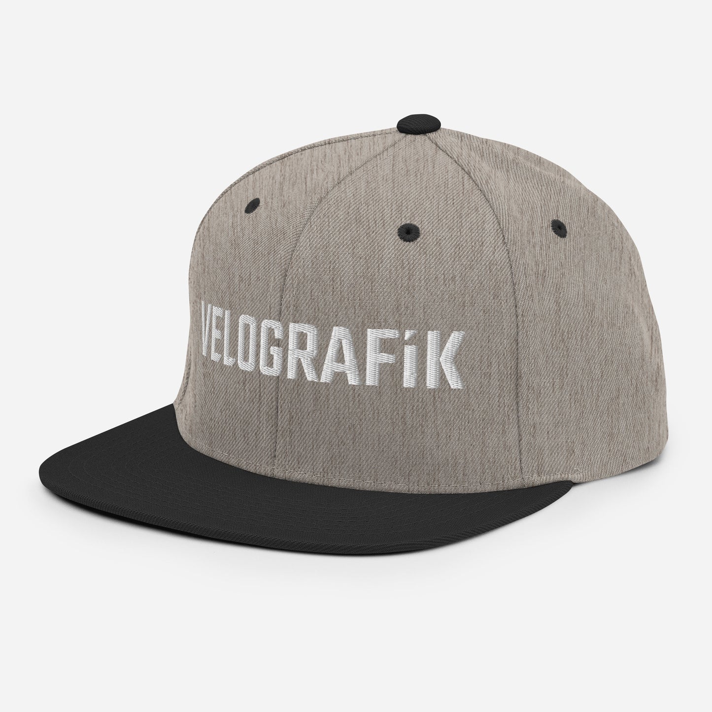 velografik_culture_of_cycling classic-snapback-heather-black-left-front-678fbd864873c