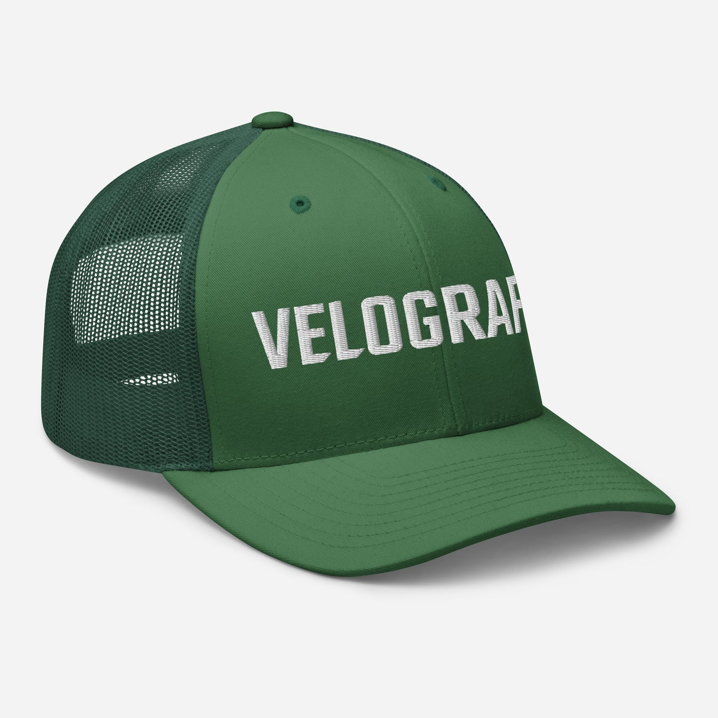 velografik_culture_of_cycling retro-trucker-hat-evergreen-right-front-678fbde47185d