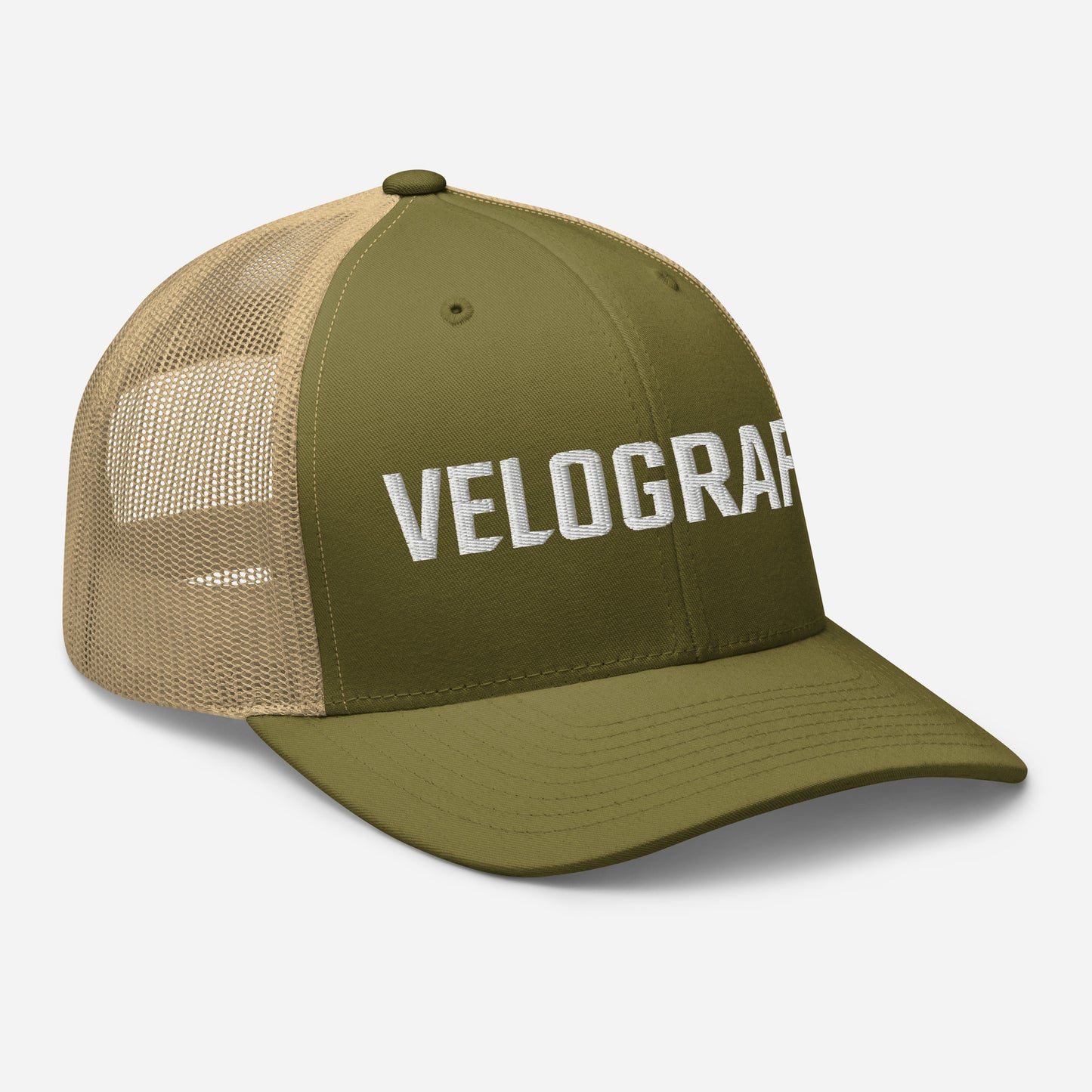 velografik_culture_of_cycling retro-trucker-hat-moss-khaki-right-front-678fbde473630