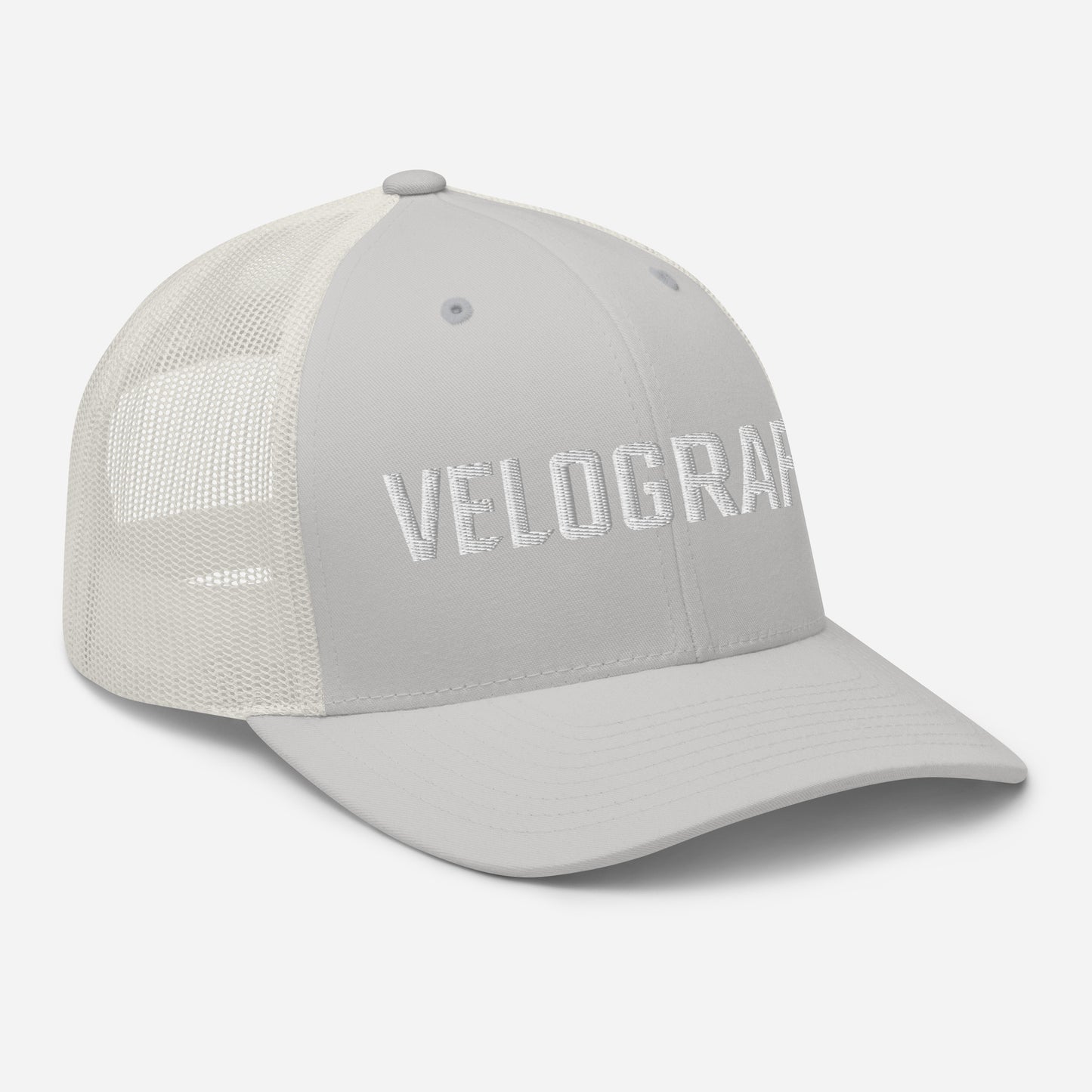 velografik_culture_of_cycling retro-trucker-hat-silver-right-front-678fbde472b83