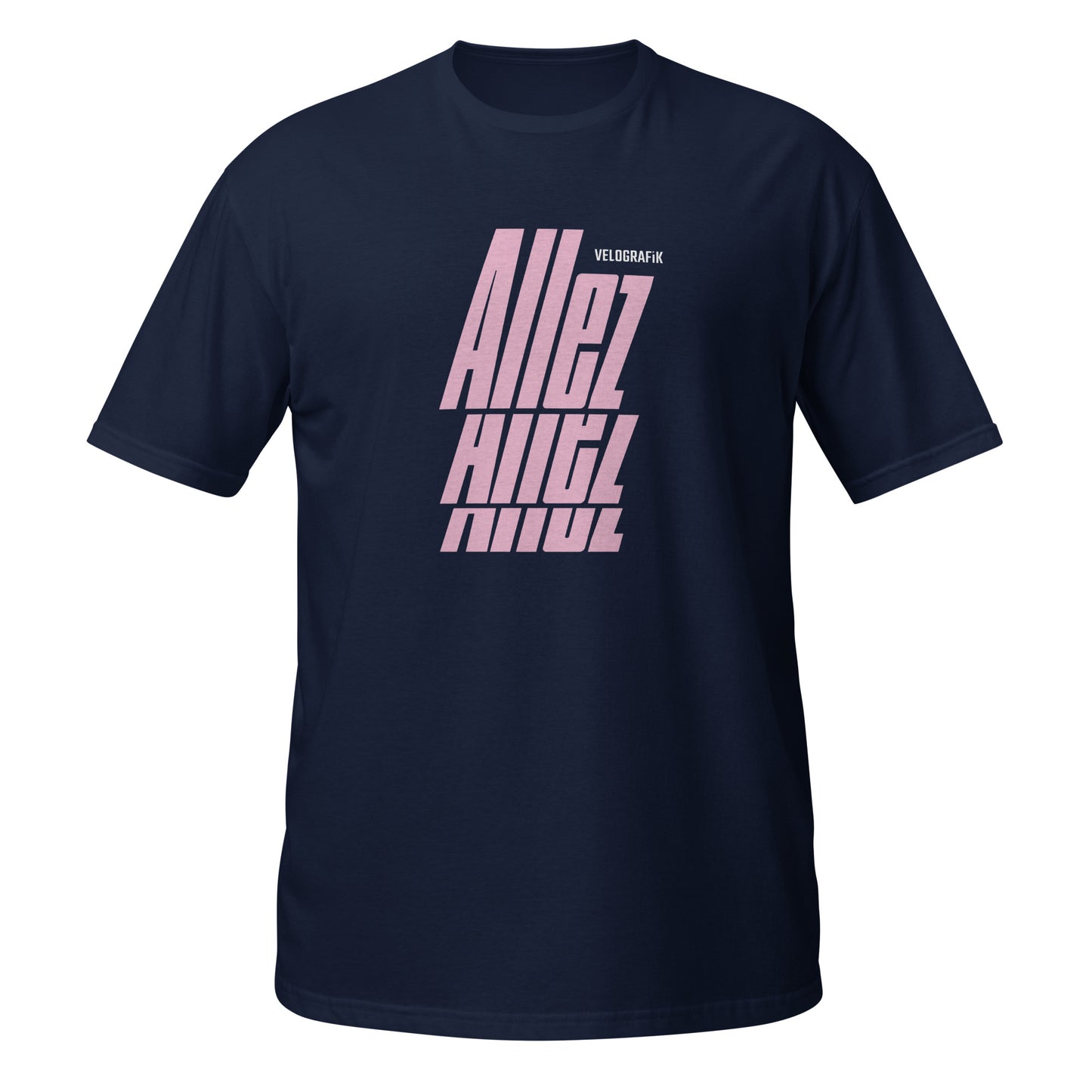 allez allez allez cycling unisex-basic-softstyle-t-shirt-navy-front-67dd87e974c14