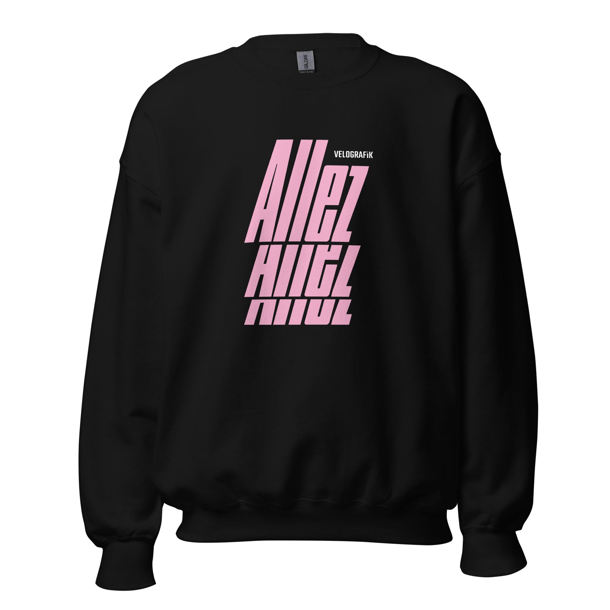 allez allez allez cycling unisex-crew-neck-sweatshirt-black-front-67dd85601b58a