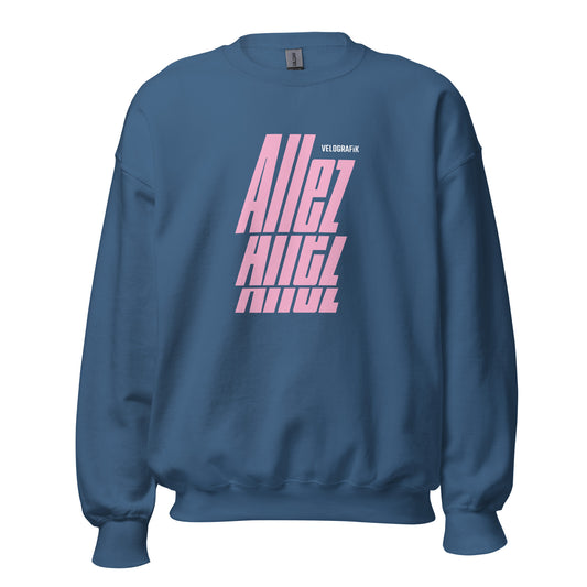 allez allez allez cycling unisex-crew-neck-sweatshirt-indigo-blue-front-67dd856012a6c