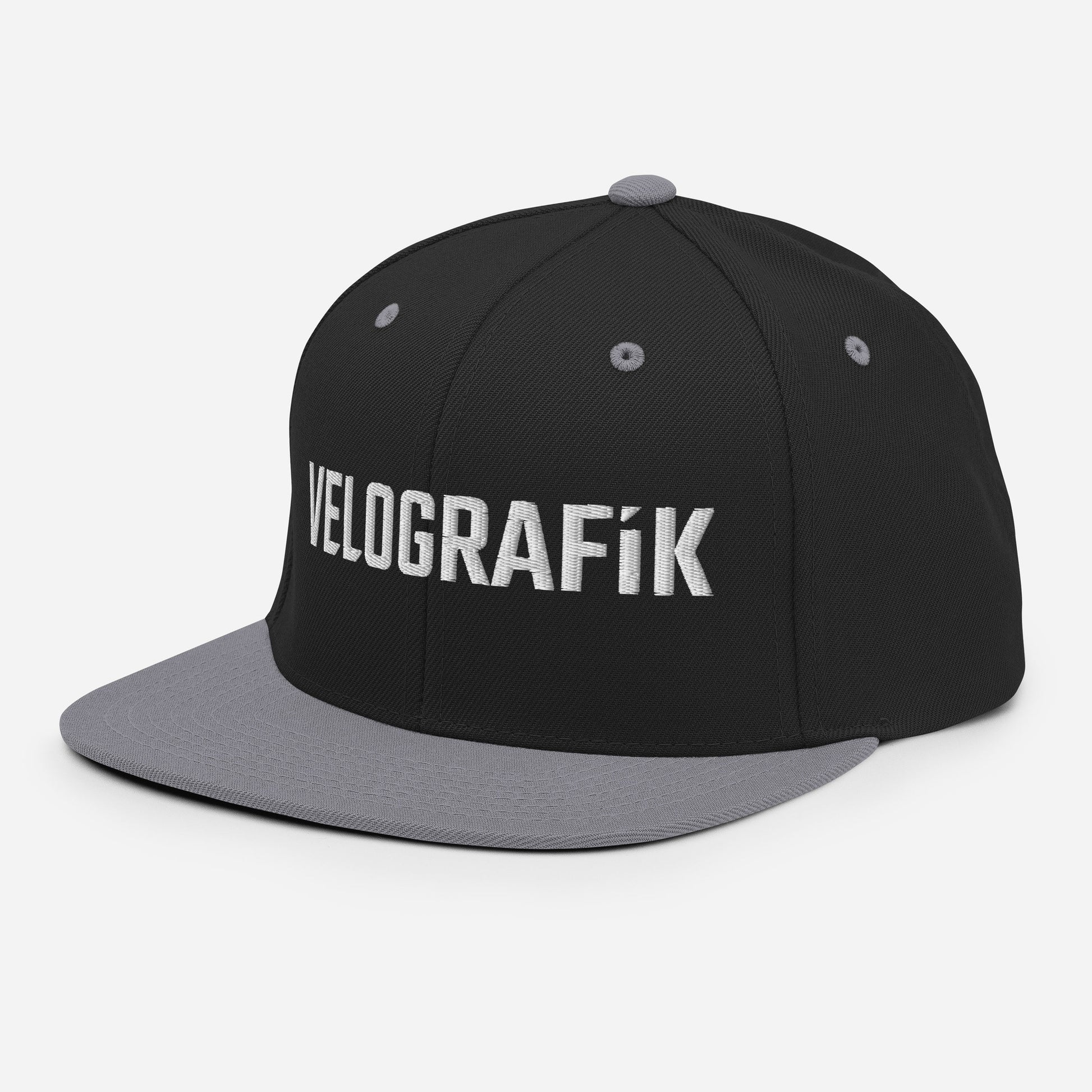 velografik_culture_of_cycling classic-snapback-black-silver-left-front-678fbd8640423