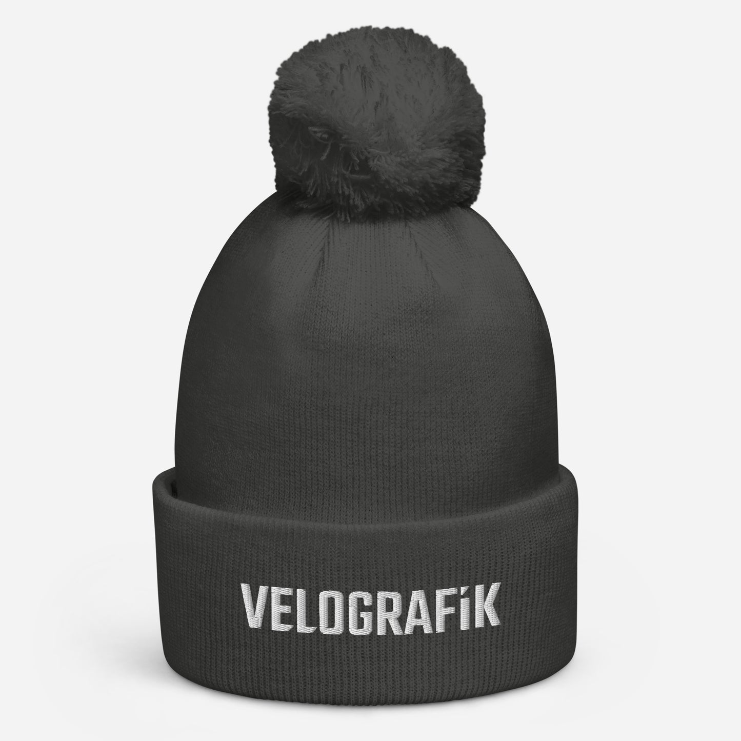 velografik_culture_of_cycling pom-pom-beanie-graphite-grey-front-678fbaf9a1da8