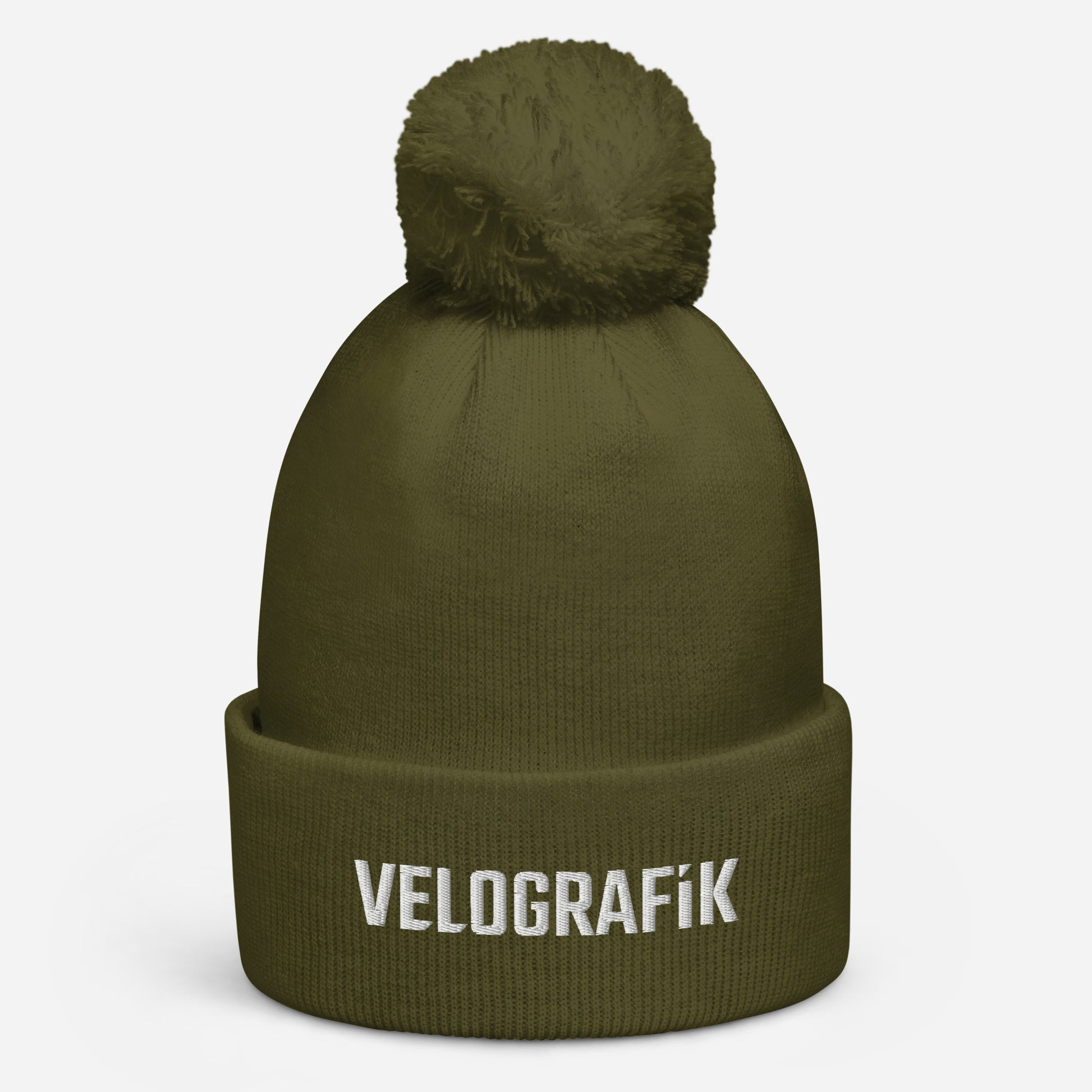 velografik_culture_of_cycling pom-pom-beanie-moss-green-front-678fbaf9a1e1e